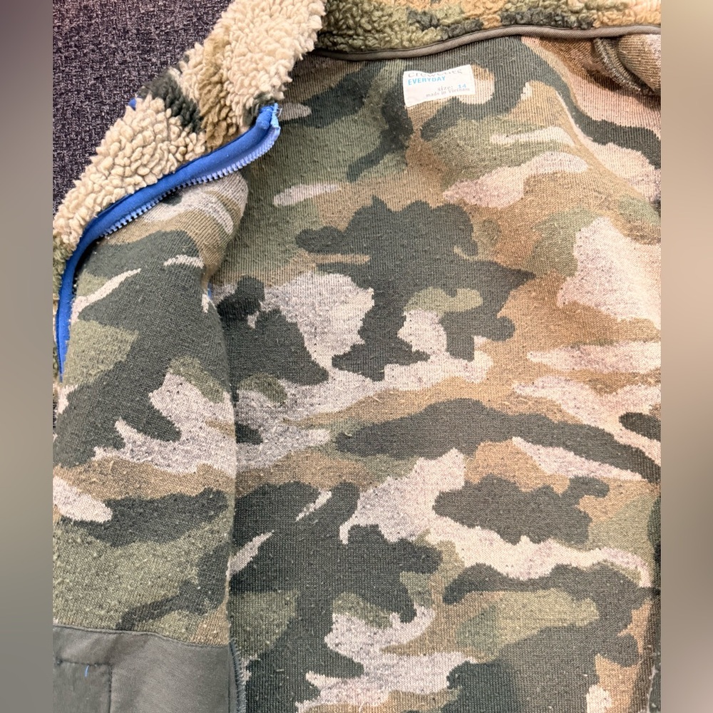 Crewcuts Camouflage Sherpa Vest with Blue Zipper - Picture 6 of 7